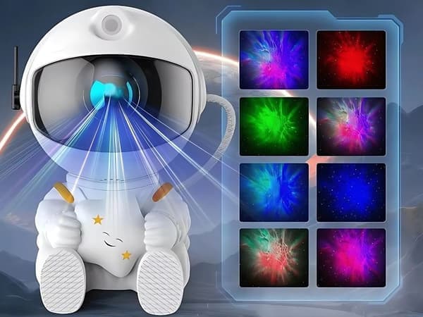 Astronaut Star Projector, Galaxy Night Light with Remote Control, LED Nebula Lamp for Kids Room