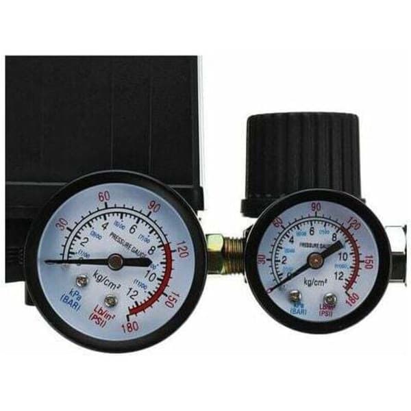 220V 0-180 psi Luftkompressor Trykkbryter Kontrollventil Regulator Måler med Hurtigkobling (220V)