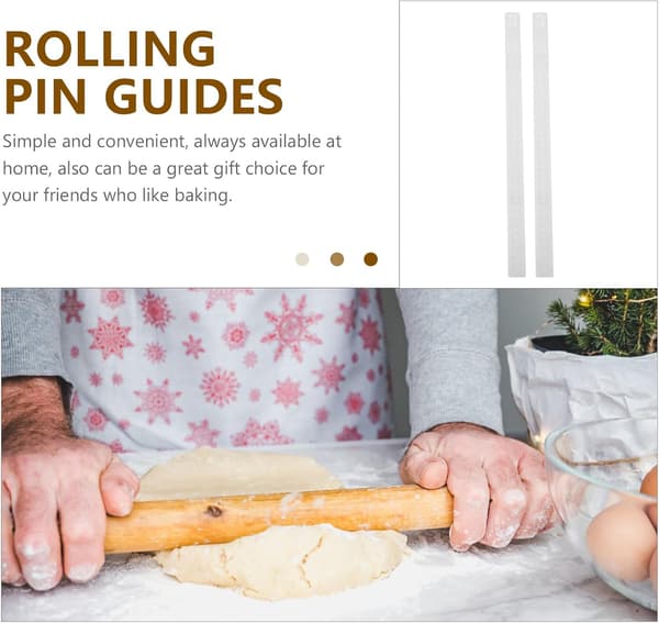2pcs Dough Leveling Ruler Dough Thickness Measuring Rulers Acrylic Non-Rolling Snack Baking