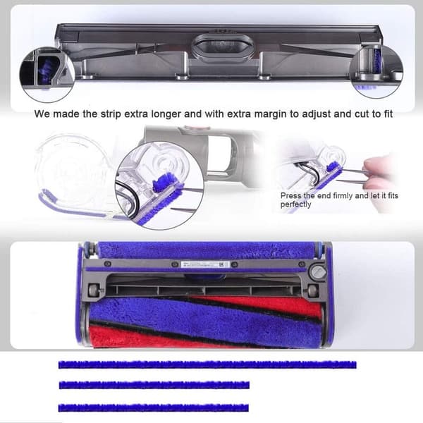 Replacement Bottom Strip Plush Felt Strip for Dyson V6 V7 V8 V10 V11 Vacuum Cleaner Soft Roller Head Accessories