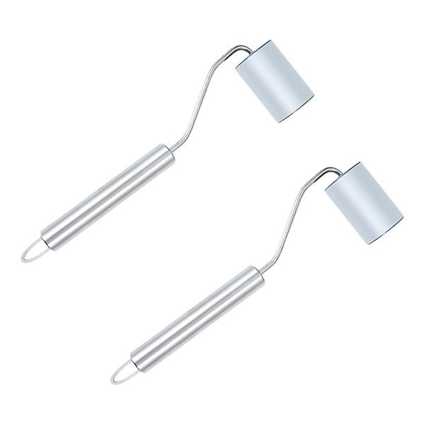 2 stk Praktisk Kjevle i Rustfritt Stål Multifunksjonelt Bakeverktøy Rulle Mel Stick For Hjemmekjøkken 23,6 * 5,2 cm 23.6*5.2cm