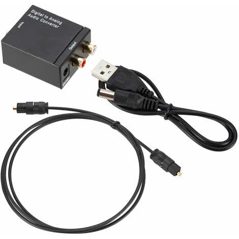 Digital til Analog Lydkonverter Optisk til RCA Lyd Switch Box Toslink Koaksial AV Switch Vælgerboks, Sort