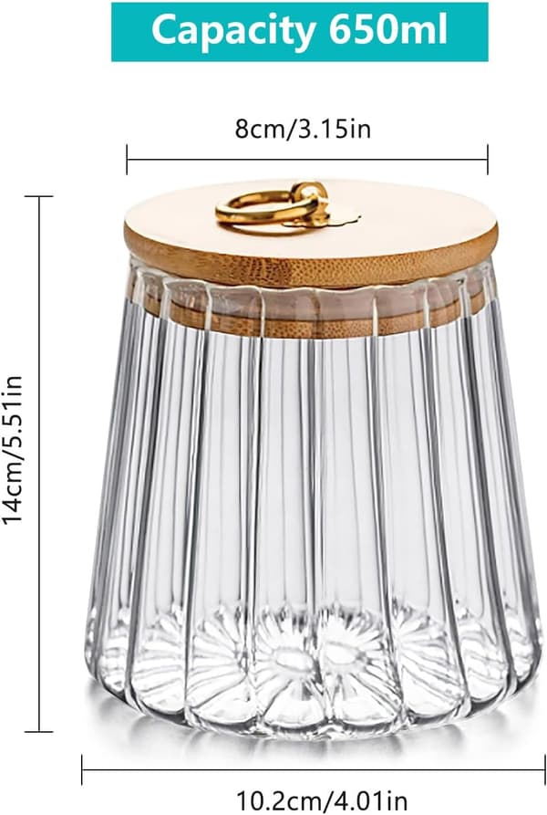 Sæt med 2 lufttætte glasbeholdere til te, kaffe, sukker - Køkkenopbevaringsbeholdere - 650 ml