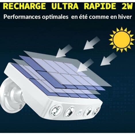 Adjustable Waterproof Solar Floodlight with Motion Detector – High-Quality Solar Panel – 4 Cool White COB LED 500 Lumens IP65
