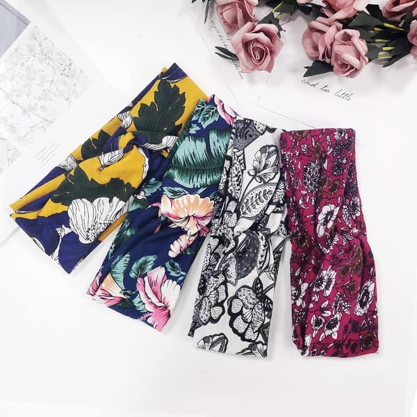 Sæt med 4 stk. damehårbånd Boho Floal Style Kryds Hovedbøjle