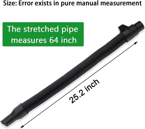 Replacement Vacuum Hose with Internal Storage Compatible with 18V 28V Wet/Dry Vacuum 14 37 0105 Black