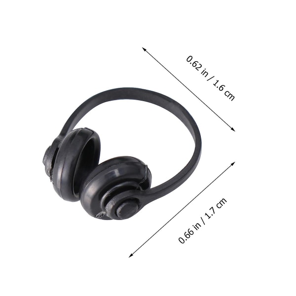 2 Pcs Mini Dolls Headphones Computer Mini Headset Mini Adornment Headphone Plastic MiniaturesBlack