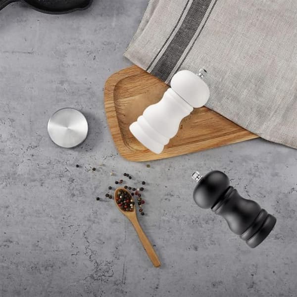 Pepper Mill - Peugeot - Paris - Solid Wood - 7 Inch - Manual Grinding - Black and White