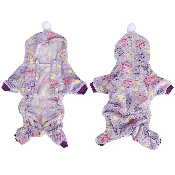 Kæledyr Flanell Jumpsuit Pyjamas til Hunde Katte - Vinter Varme Poteprint Størrelser