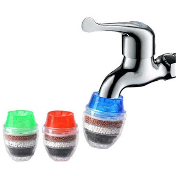 3-pack Aktivt Kolkranfilter Kranmunstycke Vattenfilter Kökskran 5-lagers Filter Rening