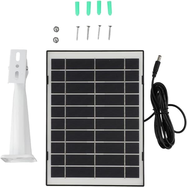 Udendørs sikkerhedskameraer, DC5521-interface 8W 5V solpanel med kabel til vejrbestandig (sort) sort Black