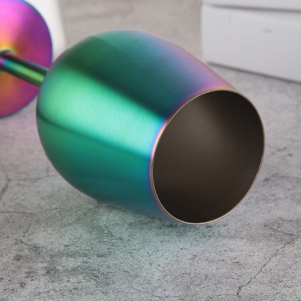 Sæt med 2 Rainbow Multicolor rustfrit stål vinglas til vandisolerede ubrydelige iriserende tumblere