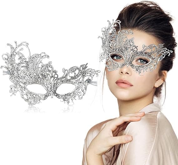 Party Lace Mask Halloween Same Style Half Face Stereotypical Sexy Silver Masquerade Mask