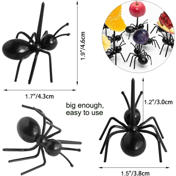 [24 kpl] Muurahaisen Ruokapiikit Uusiokäyttöiset Hedelmä Jälkiruokahaarukka - Pinowu Muurahaisen Hammastikut Eläimen Alkuruokahaarukat Välipalalle Kakulle Jälkiruoalle