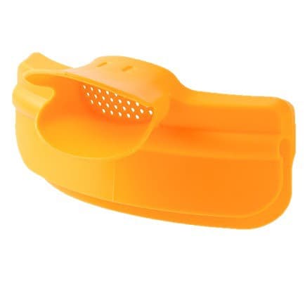 Duck-shaped pot edge strainer, clip-on rice rinser for kitchen utensils, yellow