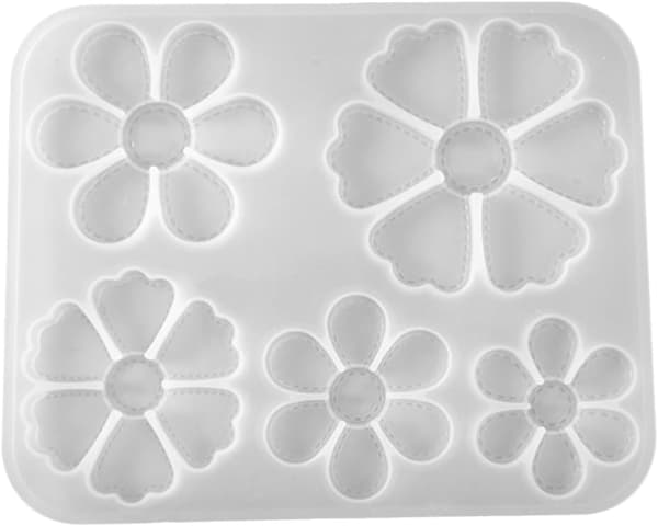Kronbladsformet silikonform for DIY-støping, dekorativ 5-bladet blomster-epoxyform