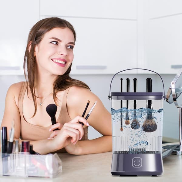 Automatic Makeup Brush and Sponge Cleaning Machine - Fast, Efficient Daily Cleaning Tool, Portable Beauty Accessory for Home [Ho]