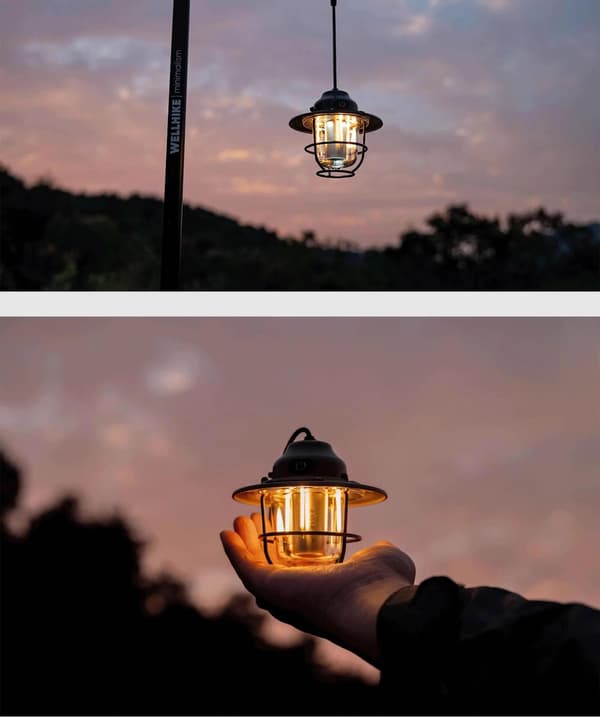 Tallkotte campinglampe, grønn, LED, 9,3 x 10,4 cm, USB-lading