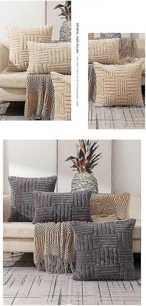 Snowflake Fleece Pillowcase Solid Color 45x45 cm Leather Pink One Piece [DB]