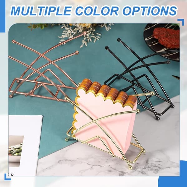 Black X-shaped Metal Napkin Holder - Freestanding Stand for Kitchen, Restaurant, Cafe Table Decor [Ho]