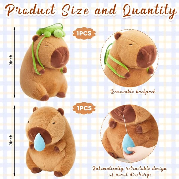 2 stk. søde Capybara plysdyr Bedårende 9'' Capybara plys Cartoon Blød brun Capybara