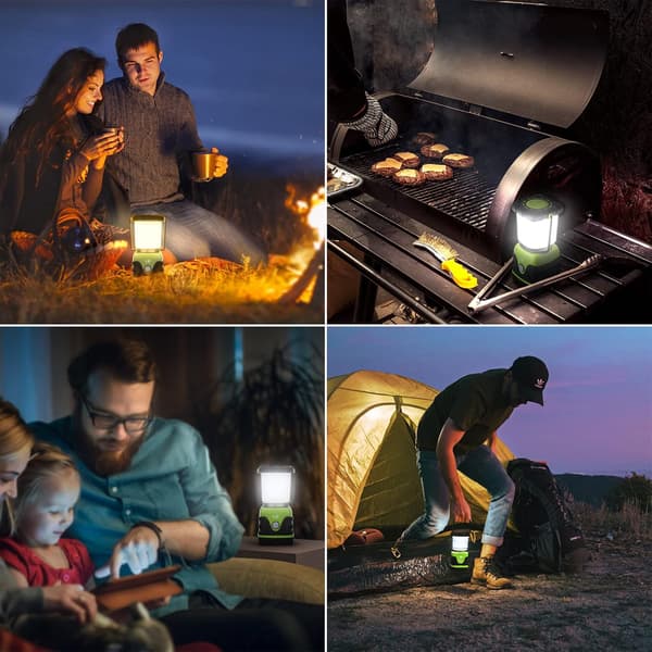 LED-campinglykt, kraftig 1000 lm campinglampe, justerbar lysstyrke, vanntett campingbelysning, for camping