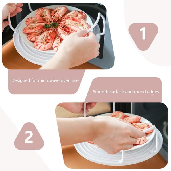 Plate Stacker Foldable Steaming Rack Round Edges 12.6x12.6x3.9 inches