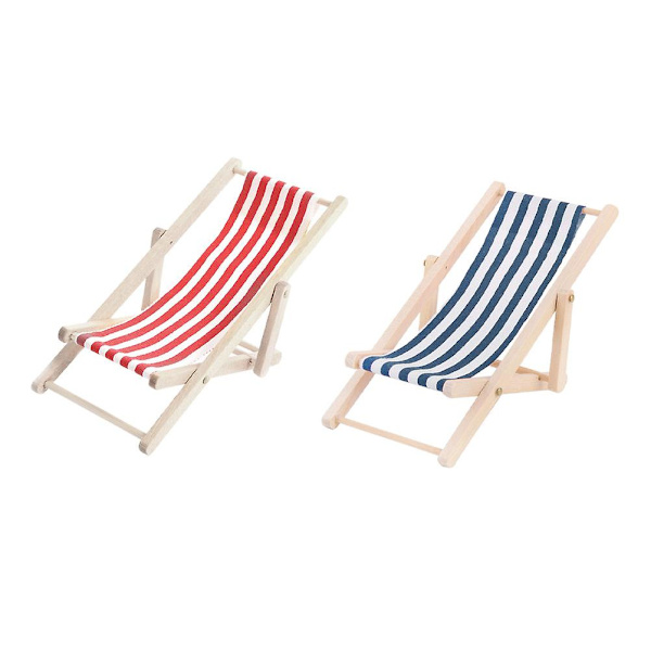 2 stk. Børnehavemøbler Miniature Havebænk Børne Mini Legetøj Mini Recliner Rekvisitter Børne Strandstol Red 11X4.8CM