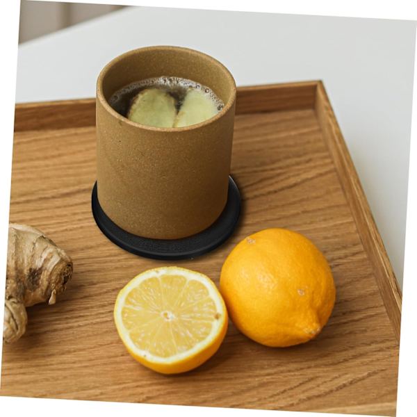 Boho Style 6pcs Retro Vinyl Coasters Drink Coasters Set Non-Slip Bottom for Pub Table