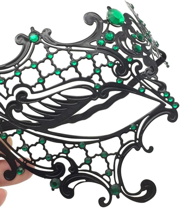 Venetiansk strass metall halvmask Halloween säsong