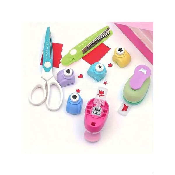 Embossing Punch Set with Flower/Star/Heart Motifs, DIY/Scrapbooking, Manual, Plastic.