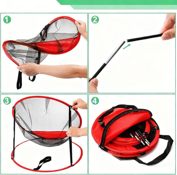 3-pack golfchippnät, storlekar pop-up träningsnät för inomhus och utomhus, make, barn, golfare, 6 markpinnar