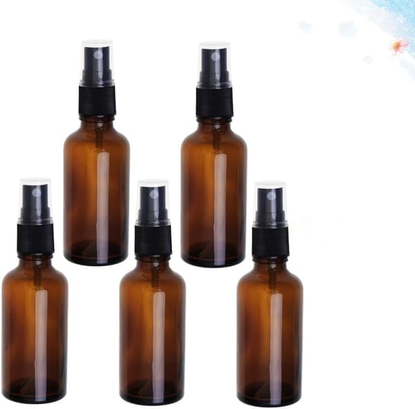 7 st bruna sprayflaskor i glas 100 ml emulsionsunderförpackningsbehållare med presspump för eteriska oljor och hudvård för resor