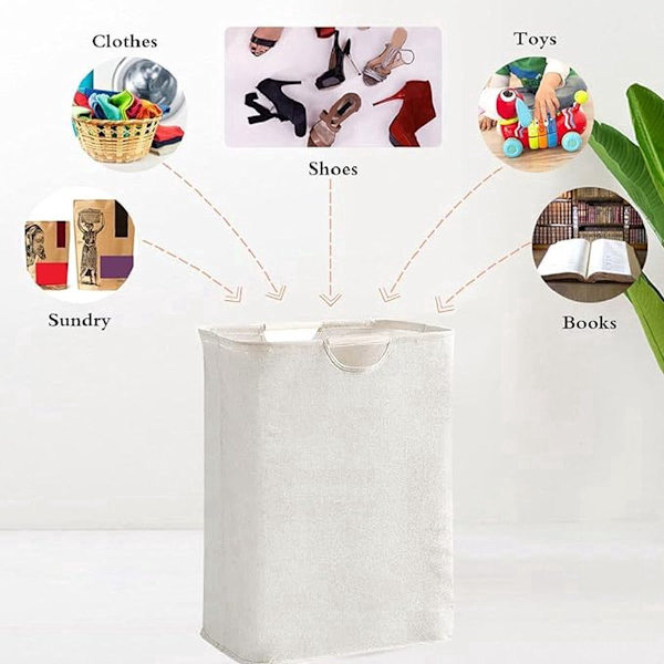 Cotton Laundry Basket - Laundry Bag - Laundry Hamper - with Handles - 30x30x40cm - Durable - High Capacity - Foldable - Laundry Box ...