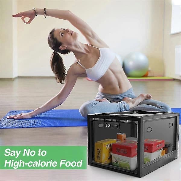 Medical Lock Box, Cell Phone Lock Box Lockable Storage Box, Refrigerator Food Lock Box Tablet Storage Cabinet, Black