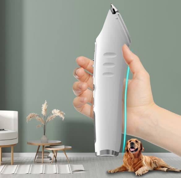 Professional Dog Clipper with LCD Display, Thick Long-Haired Dog Clipper, Cordless Cat and Dog Clipper, Dog Grooming Kit, Detachable Blade