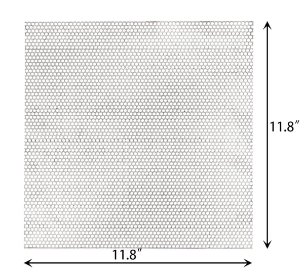 Perforeret plade, 11,8\" x rustfrit stålmetal 0,12\" hul, 0,08\" tykkelse til indendørs udendørs