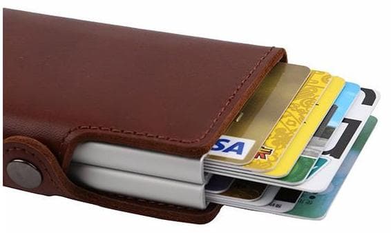 Dobbelt Tyverisikret Pung RFID-NFC Sikker Kortholder Sort