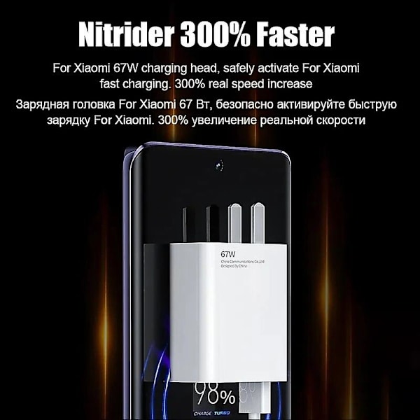 Xiaomi 67W USB Supersnabbladdare Strömadapter Mi 12 11 6A Typ C Kabel POCO X5 X4 Pro Redmi Note 9 10 11 Laddning