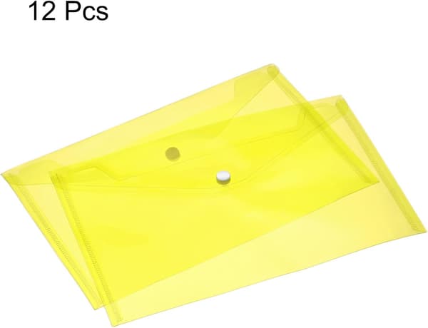 Mappemappe, A5 Plastkonvolutt Dokumentorganisator, Gul 12 stk Gul Red