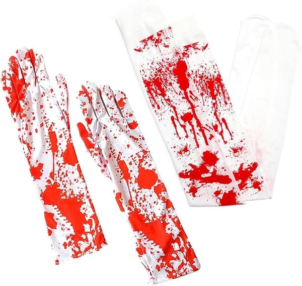 Halloween Blodige Handsker og Strømper Sæt, Blodige Strømper Handsker, Blodige Strømper til Kvinder, Blodigt Halloweenkostume
