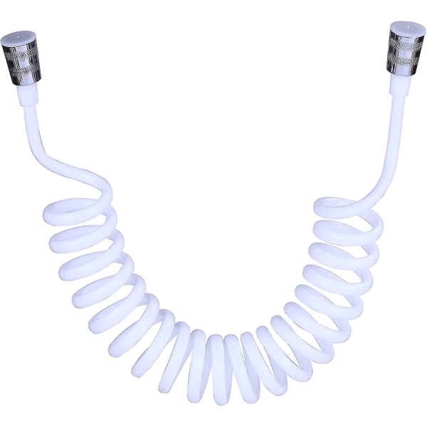 Dusch slang, skum duschslang med kopparplugg, teleskopisk fjäderslang, utdragbar slang kompatibel med handdusch, toalett och bidet (3m vit)