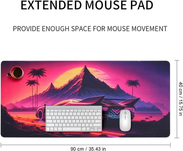 Anime musematte, 900 x 400 mm stor gamingmusematte, gamingbordmatte, utvidet musematte, (UK16-zicar)