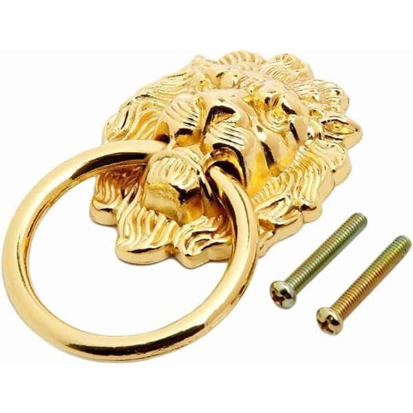 Lion Head Cabinet Handles, 8 Pieces, Antique Bronze Drawer Knobs, Lion Head Cabinet Drawer Rings, with