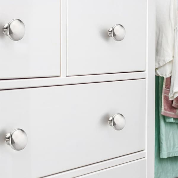 Cabinet Knobs Kitchen Cabinet Handles Stainless Steel Round 30 Pcs with Comfortable Silver Finish Suitable