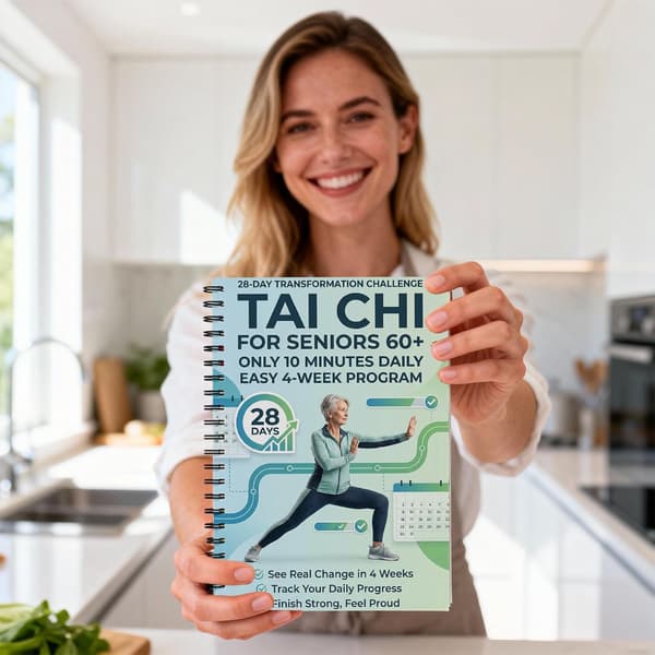 Tai Chi for Seniors Over 60, Step-by-Step Guide for Pain Relief, 28-Day Home Workout Challenge Weight Loss, Simplified Original Movements