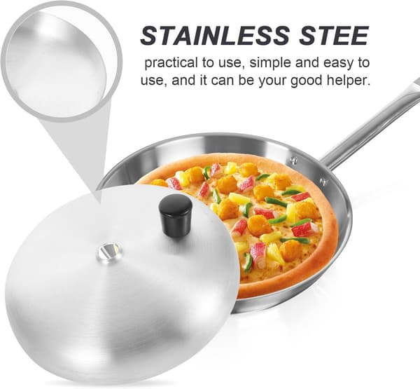 Cookware Lid with Frying Pan Cookware for and Stainless Steel Excellent Stability and Versatile Design Silver