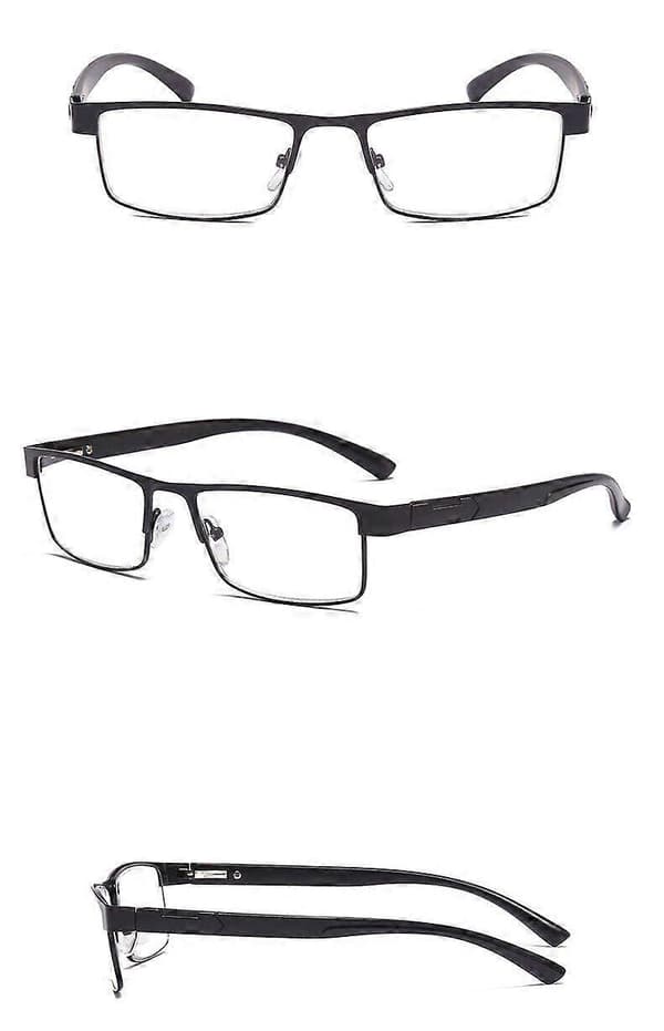 3-pack Herr Metall Läsglasögon Rektangulära Läsare Glasögon 1,5 2,0 2,5 3,0 3,5 4,0 db