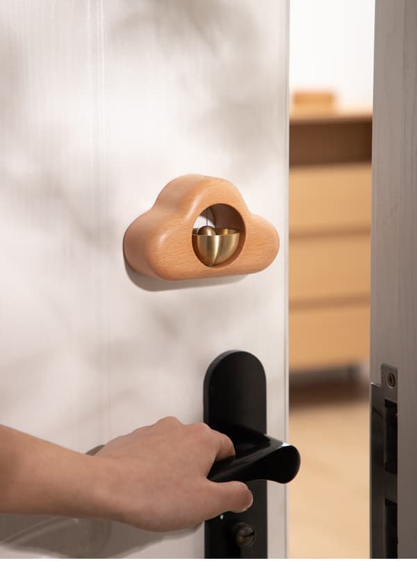 Trä dörrklocka vindspel magnetisk dörrklocka kylskåpsmagnet inflyttningspresent öppningspåminnelse (1 st)