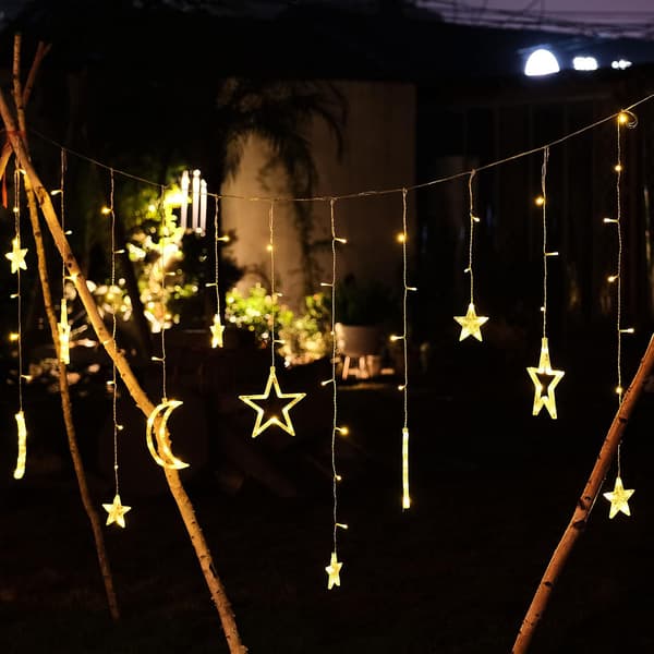Stjernelys Udendørs 138LED Drevne Gardiner Lys Vindueslys